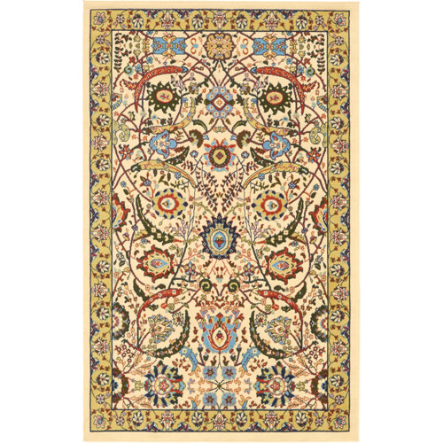 Charlton Home® Riker Oriental Cream Area Rug & Reviews Wayfair